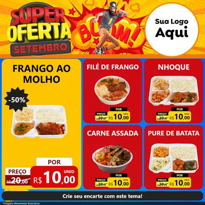 Modelo de Rede Social para Feed Facebook com o tema Super Oferta Setembro para Restaurante