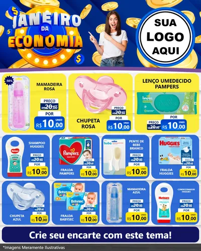 Modelo de Rede Social para Feed Instagram com o tema Janeiro da Economia para Bebês