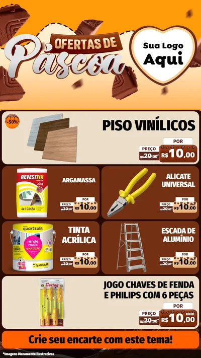 Modelo de TV para TV Vertical com o tema Ofertas de Páscoa para Material para Construção
