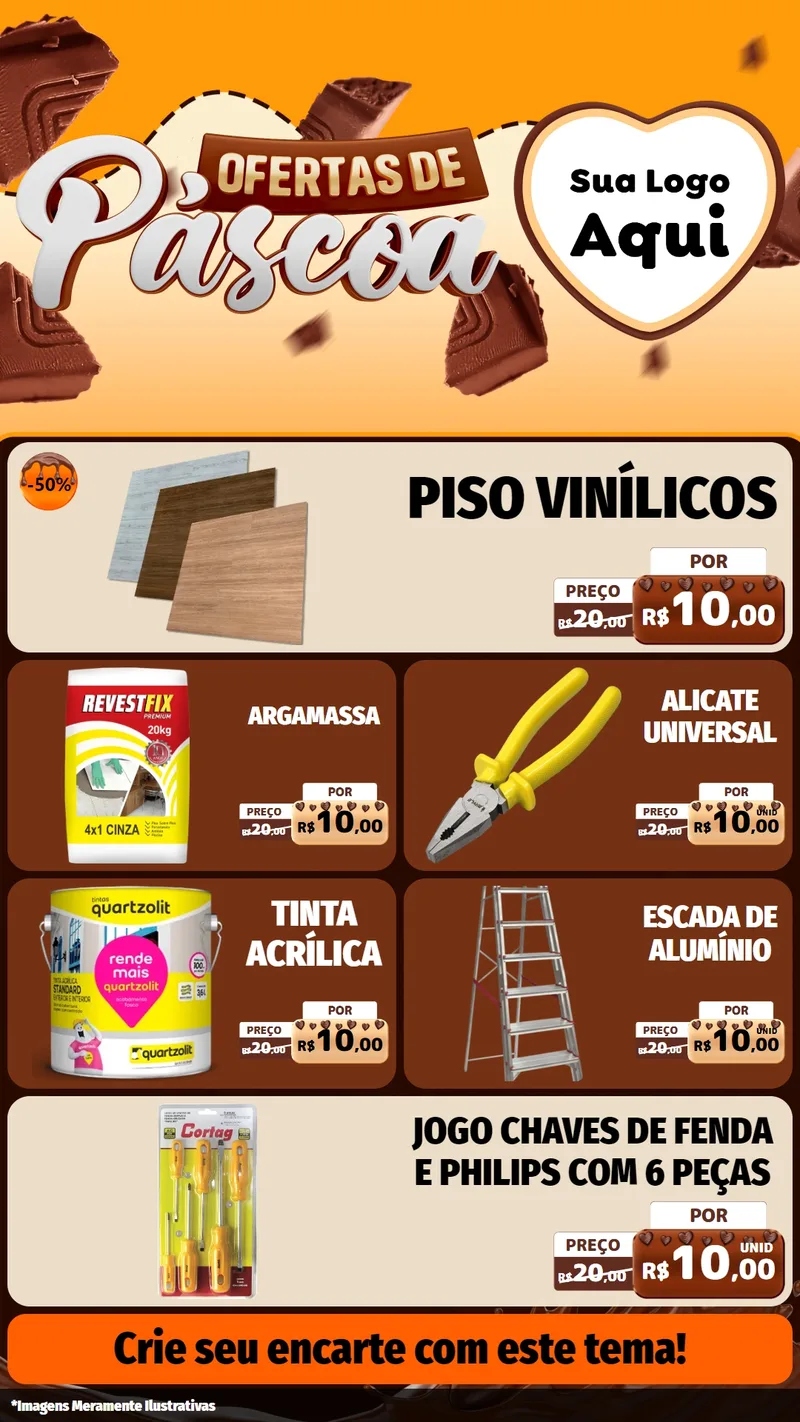 Modelo de TV para TV Vertical com o tema Ofertas de Páscoa para Material para Construção