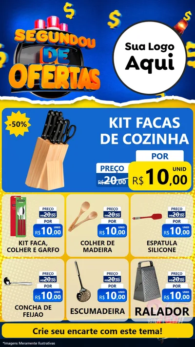 Modelo de Rede Social para Stories com o tema Segundou de Ofertas para Utilidades Domésticas