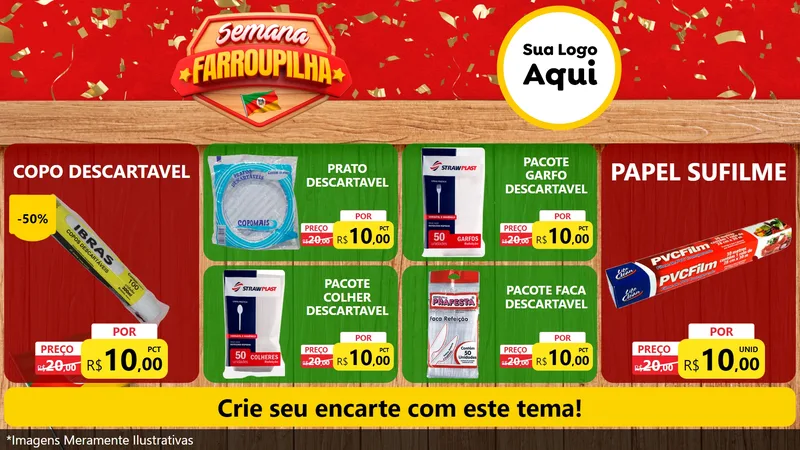 Modelo de TV para TV Horizontal com o tema Semana Farroupilha para Embalagens