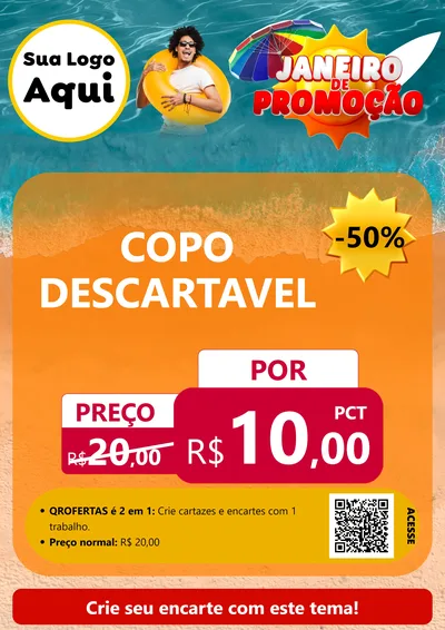 Modelo de Cartaz para Cartaz A4 Vertical com o tema Janeiro de Promoção para Embalagens