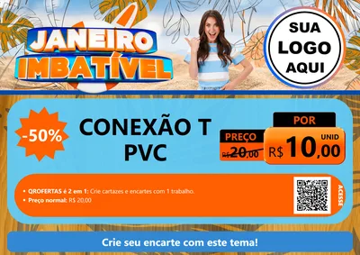 Modelo de Cartaz para Cartaz A4 Horizontal com o tema Janeiro Imbatível para Tubos e conexões