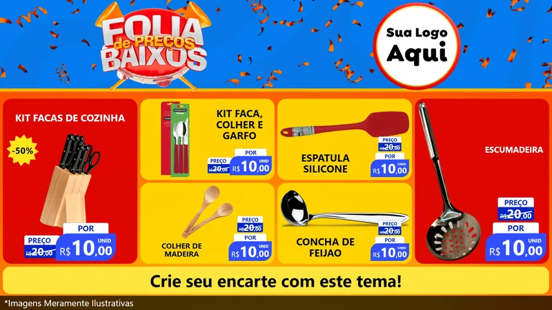 Modelo de TV para TV Horizontal com o tema Folia de Preços Baixos para Utilidades Domésticas