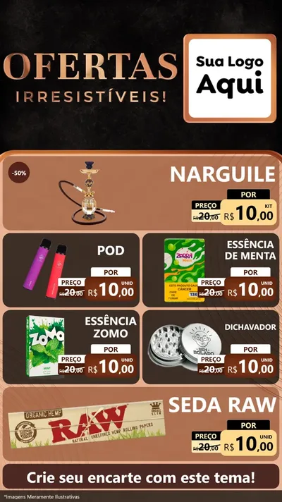 Modelo de TV para TV Vertical com o tema Ofertas Irresistíveis! para Tabacaria