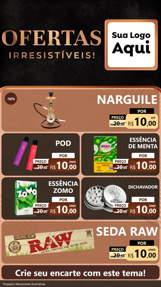 Modelo de TV para TV Vertical com o tema Ofertas Irresistíveis! para Tabacaria