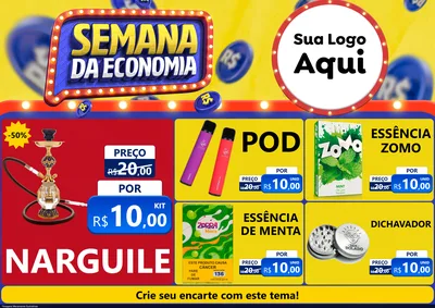 Modelo de Encarte para Encarte A4 Horizontal com o tema Semana da Economia para Tabacaria