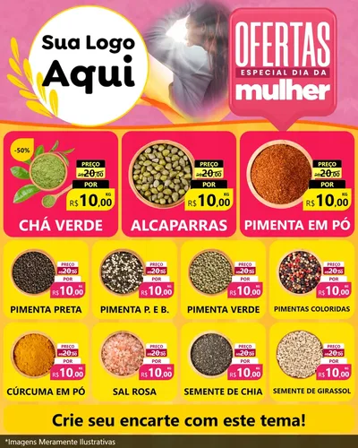 Modelo de Rede Social para Feed Instagram com o tema Ofertas - Especial Dia Das Mulheres para Produtos Naturais