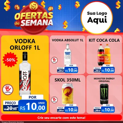 Modelo de Rede Social para Feed Facebook com o tema Ofertas Da Semana para Distribuidora de bebidas