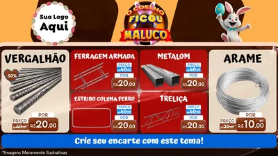 Modelo de TV para TV Horizontal com o tema O Coelho Ficou Maluco - Páscoa para Ferragens