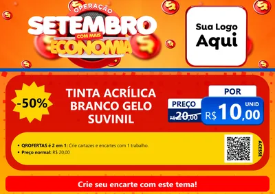 Modelo de Cartaz para Cartaz A4 Horizontal com o tema Operação Setembro Com Muita Economia para Tintas e Ferramentas