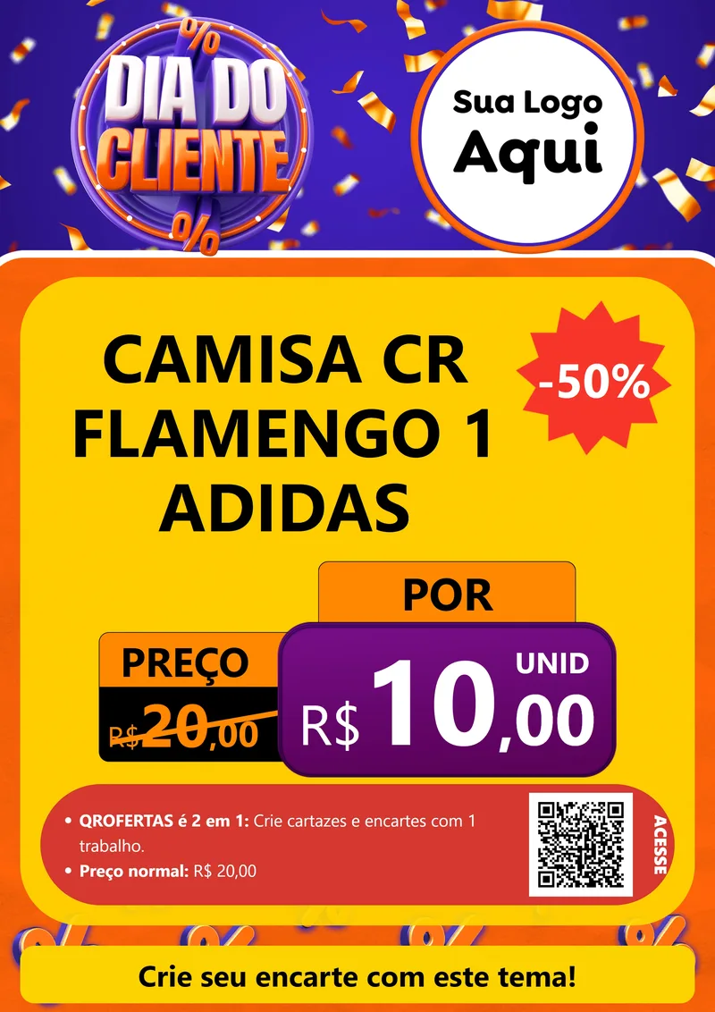 Modelo de Cartaz para Cartaz A4 Vertical com o tema Dia do Cliente para Roupas e acessórios