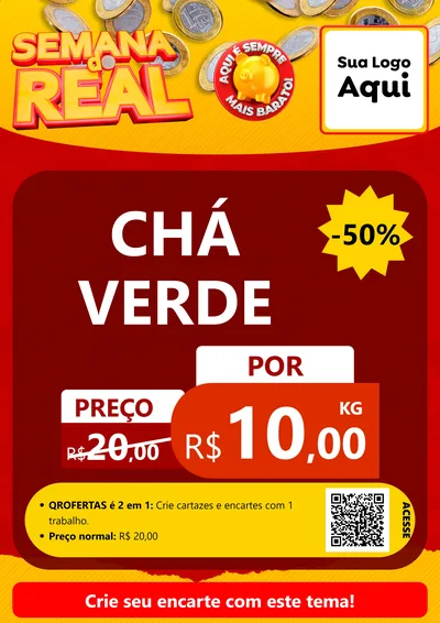 Modelo de Cartaz para Cartaz A4 Vertical com o tema Semana do Real para Produtos Naturais