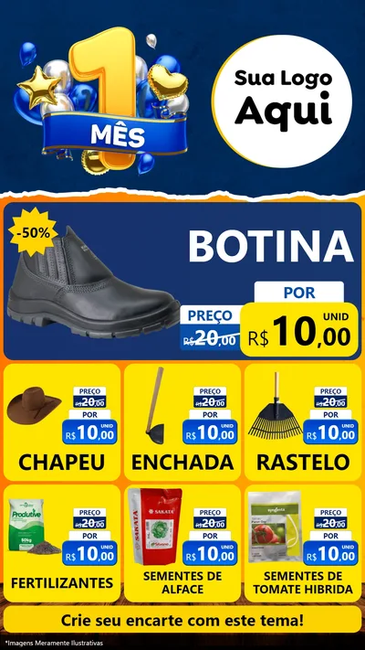 Modelo de Rede Social para Stories com o tema Um Mês de Aniversário para Agropecuária