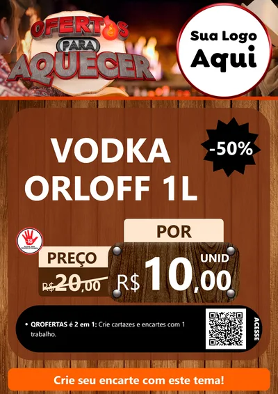 Modelo de Cartaz para Cartaz A4 Vertical com o tema Ofertas Para Aquecer para Distribuidora de bebidas