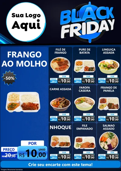 Modelo de Encarte para Encarte A4 Vertical com o tema Black Friday para Restaurante