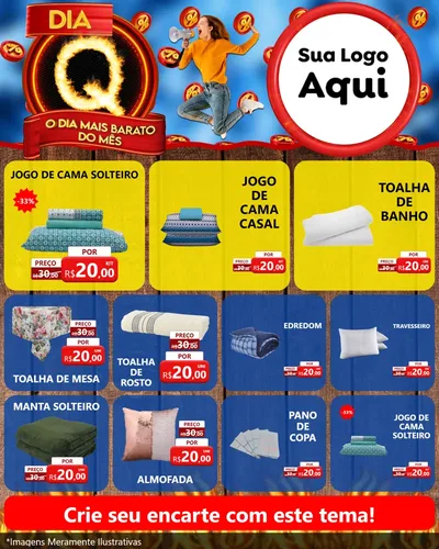 Modelo de Rede Social para Feed Instagram com o tema Dia Q - O Dia Mais Barato Do Mês para Cama, Mesa e Banho