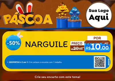 Modelo de Cartaz para Cartaz A4 Horizontal com o tema Páscoa para Tabacaria
