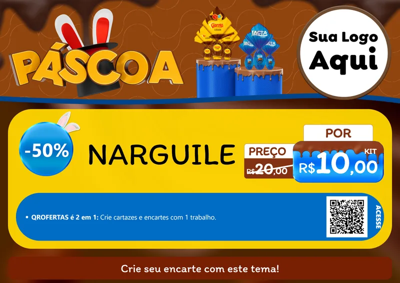 Modelo de Cartaz para Cartaz A4 Horizontal com o tema Páscoa para Tabacaria