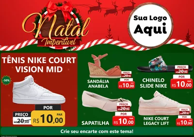 Modelo de Encarte para Encarte A4 Horizontal com o tema Natal Imperdível para Calçados