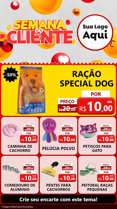 Modelo de Rede Social para Stories com o tema Semana do Cliente para Pet Shop
