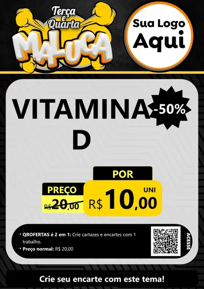 Modelo de Cartaz para Cartaz A4 Vertical com o tema Terça e Quarta Maluca para Farmácia