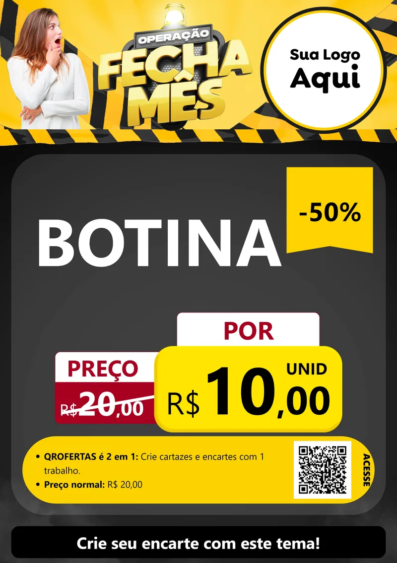Modelo de Cartaz para Cartaz A4 Vertical com o tema Operação Fecha Mês para Agropecuária