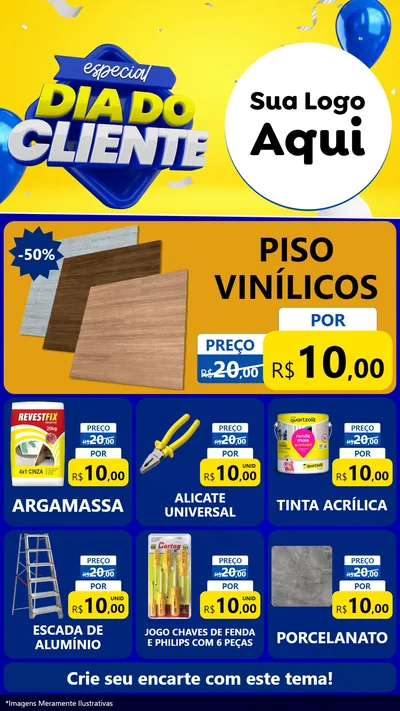 Modelo de Rede Social para Stories com o tema Especial Dia do Cliente para Material para Construção
