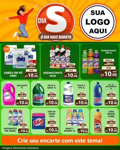 Modelo de Rede Social para Feed Instagram com o tema Dia S - O Dia Mais Barato para Produtos de Limpeza