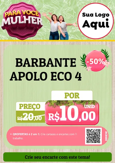 Modelo de Cartaz para Cartaz A4 Vertical com o tema Para Você Mulher para Armarinho e Aviamentos