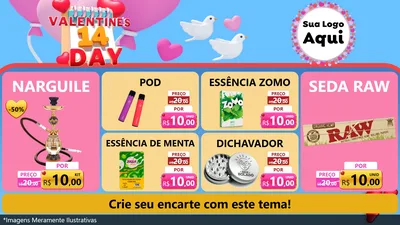 Modelo de TV para TV Horizontal com o tema Valentine's Day para Tabacaria