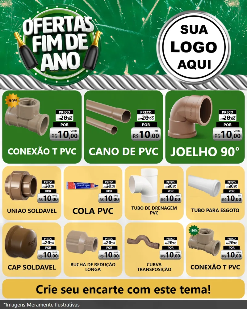 Modelo de Rede Social para Feed Instagram com o tema Ofertas Fim de Ano para Tubos e conexões