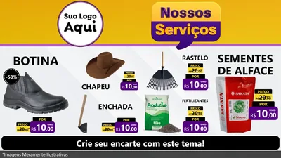 Modelo de TV para TV Horizontal com o tema Nossos Serviços para Agropecuária