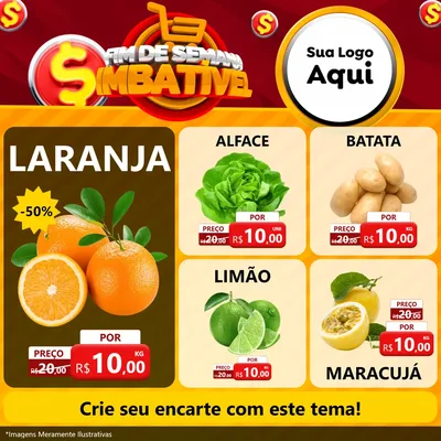 Modelo de Rede Social para Feed Facebook com o tema Fim de Semana Imbatível para Hortifrúti