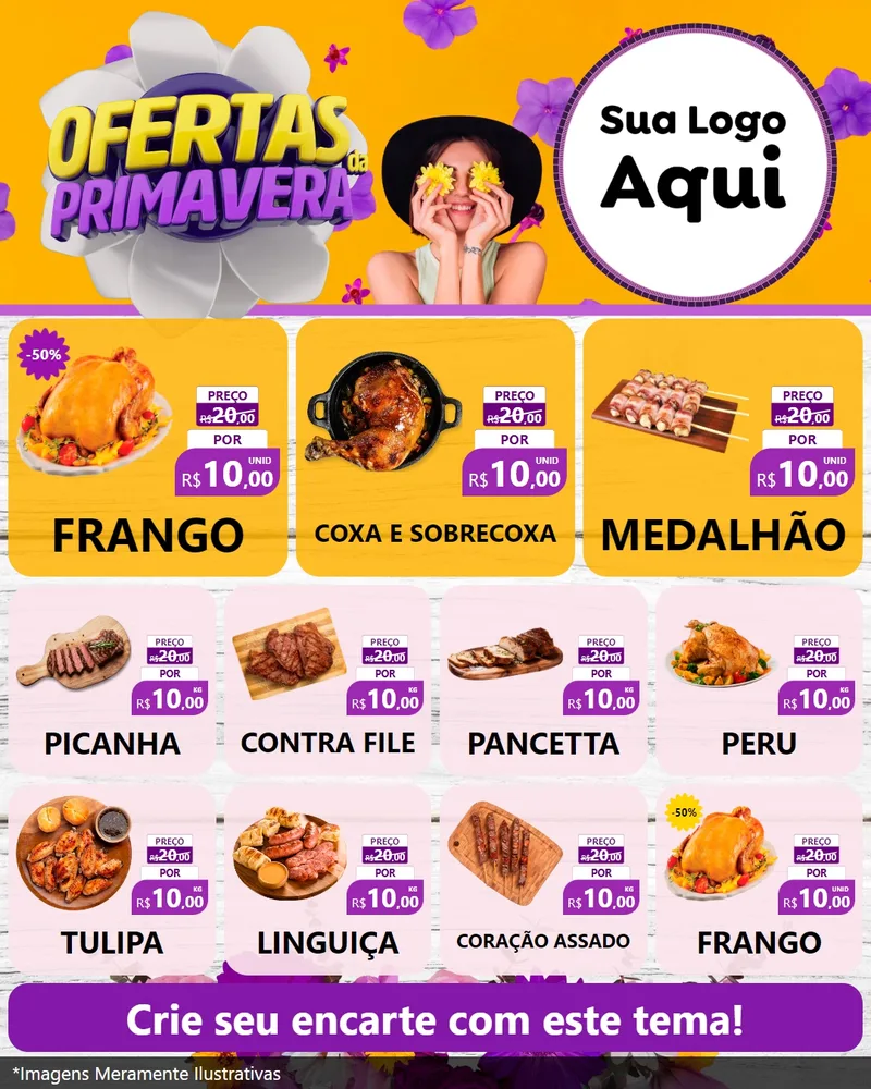 Modelo de Rede Social para Feed Instagram com o tema Ofertas Da Primavera para Assados