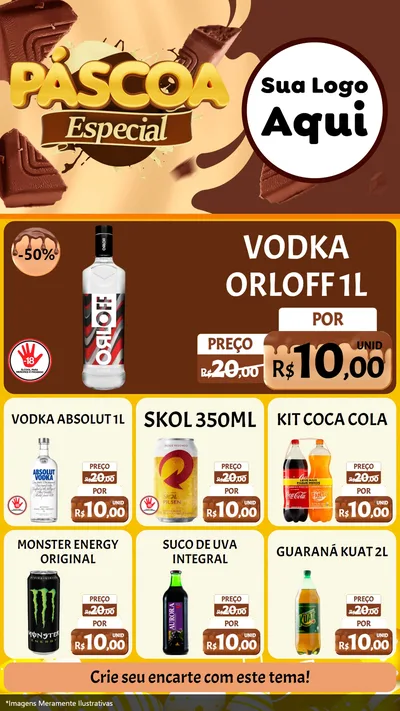 Modelo de Rede Social para Stories com o tema Páscoa Especial para Distribuidora de bebidas