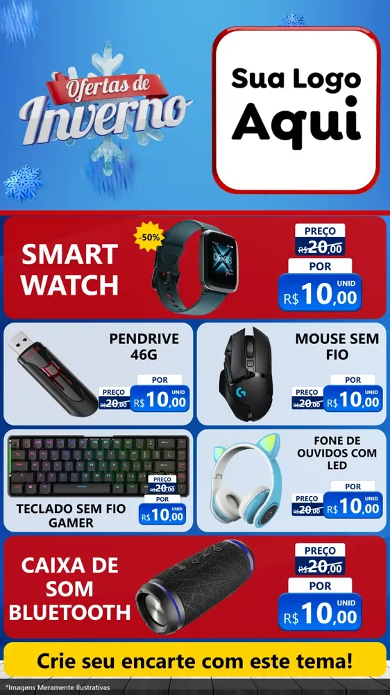 Modelo de TV para TV Vertical com o tema Ofertas de Inverno para Informática