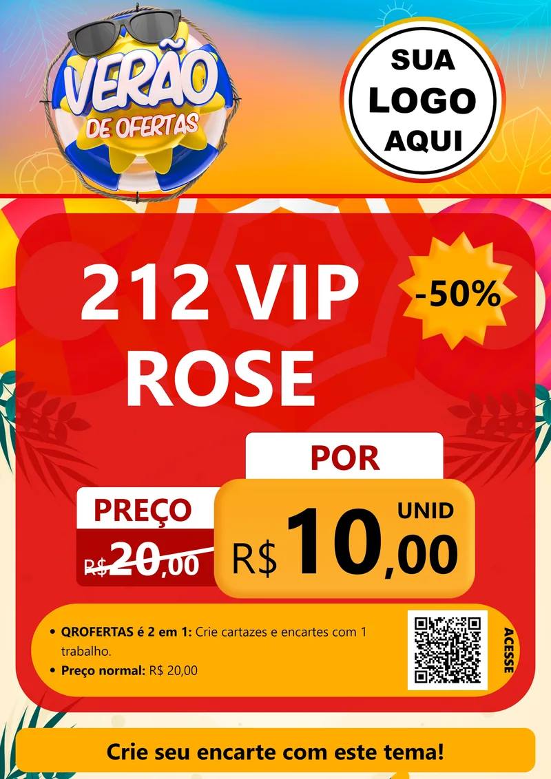 Modelo de Cartaz para Cartaz A4 Vertical com o tema Verão de Ofertas para Perfumes