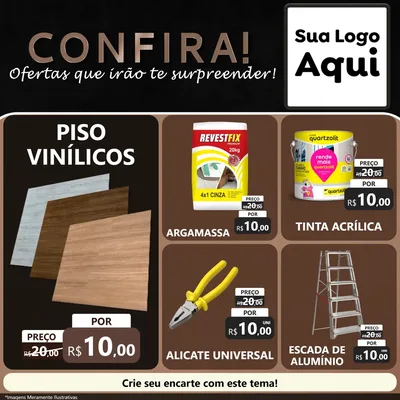 Modelo de Rede Social para Feed Facebook com o tema Confira! Ofertas que irão te surpreender! para Material para Construção