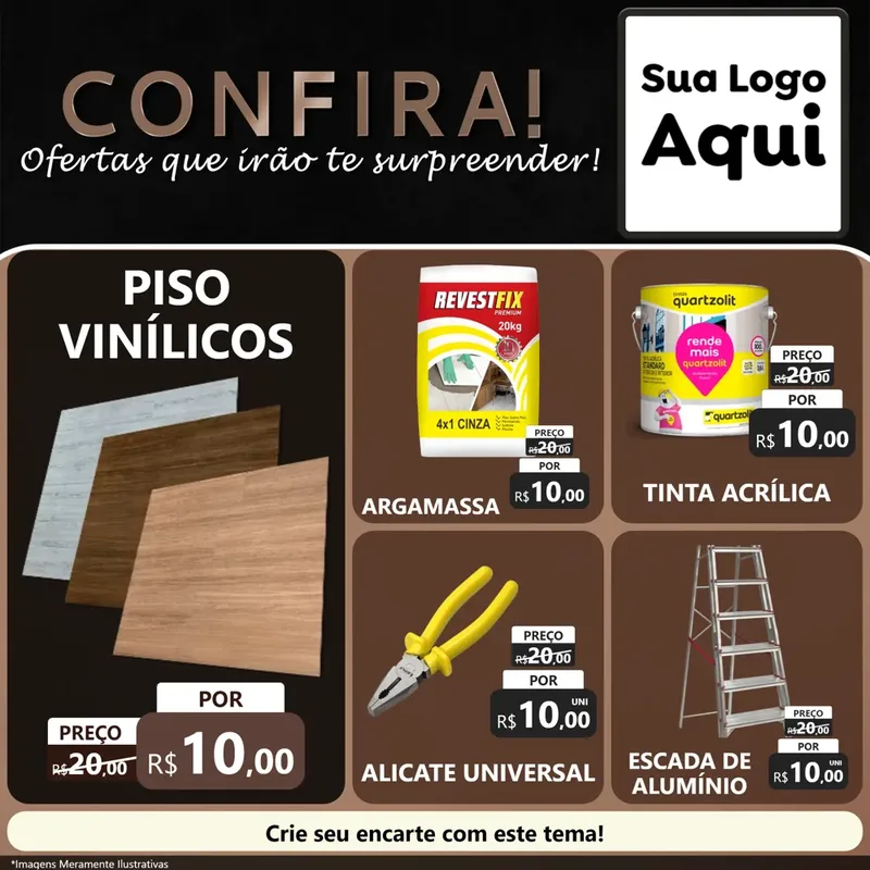 Modelo de Rede Social para Feed Facebook com o tema Confira! Ofertas que irão te surpreender! para Material para Construção