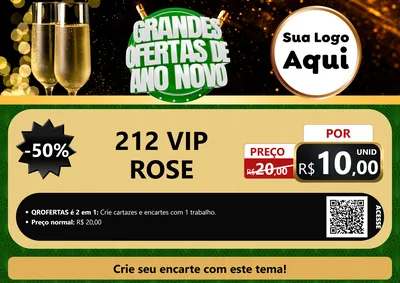 Modelo de Cartaz para Cartaz A4 Horizontal com o tema Grandes Ofertas de Ano Novo para Perfumes