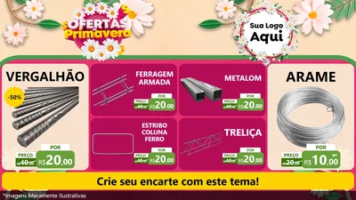 Modelo de TV para TV Horizontal com o tema Ofertas de Primavera para Ferragens