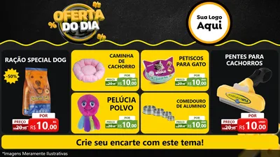 Modelo de TV para TV Horizontal com o tema Oferta Do Dia para Pet Shop