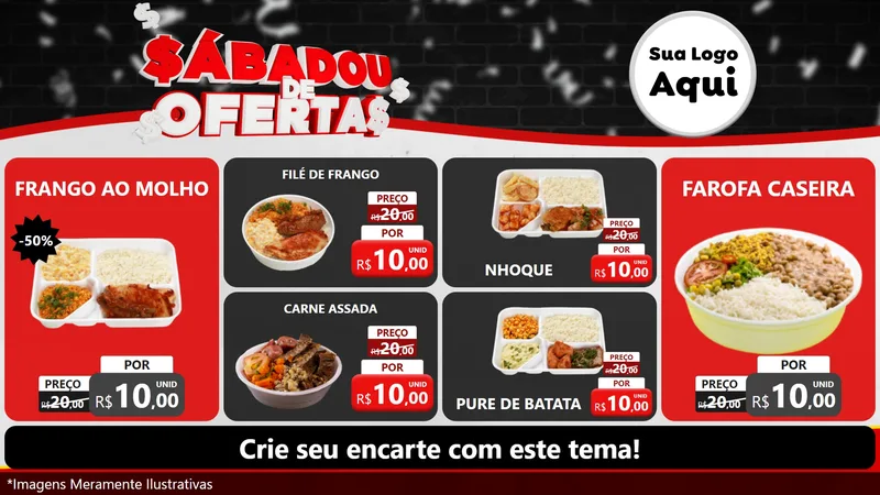 Modelo de TV para TV Horizontal com o tema Sabadou de Ofertas para Restaurante