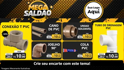 Modelo de TV para TV Horizontal com o tema Mega Saldão para Tubos e conexões
