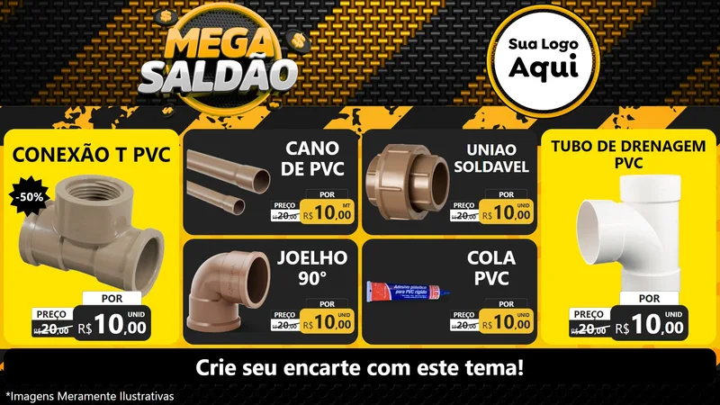 Modelo de TV para TV Horizontal com o tema Mega Saldão para Tubos e conexões