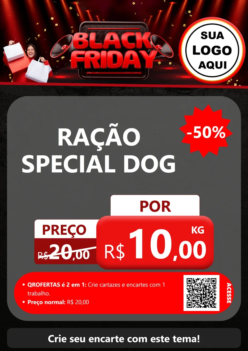 Modelo de Cartaz para Cartaz A4 Vertical com o tema Black Friday para Pet Shop