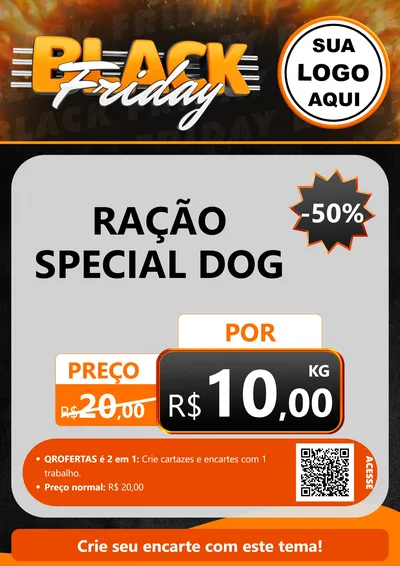 Modelo de Cartaz para Cartaz A4 Vertical com o tema Black Friday para Pet Shop