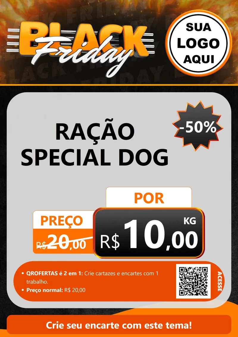 Modelo de Cartaz para Cartaz A4 Vertical com o tema Black Friday para Pet Shop